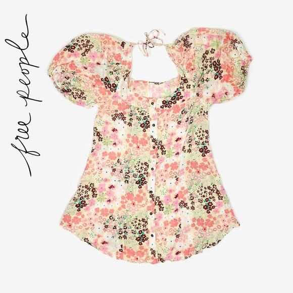 Free People Callie Floral Tunic Extra Small Vintage Combo Boho Cottage Soft Girl - Picture 14 of 14